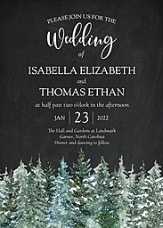 5x7 Greeting Card, Glossy, Blank Envelope with Winter Pines design