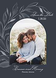 5x7 Greeting Card, Glossy, Blank Envelope with Cascade Wedding Save the Date design