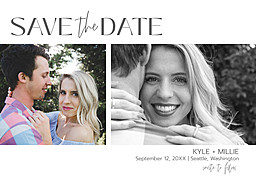 5x7 Greeting Card, Glossy, Blank Envelope with Elegant Type design