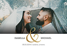 5x7 Greeting Card, Glossy, Blank Envelope with Gilded Together design