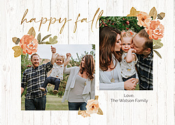 5x7 Greeting Card, Glossy, Blank Envelope with Rustic Fall design