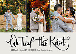 5x7 Greeting Card, Glossy, Blank Envelope with Tied The Knot design