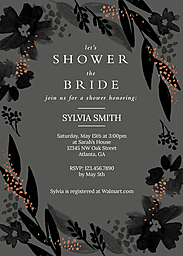 5x7 Greeting Card, Glossy, Blank Envelope with Elegance and Grace Bridal Shower design