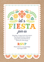 5x7 Greeting Card, Glossy, Blank Envelope with Fiesta Salsa design