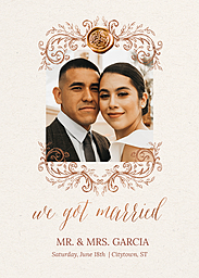 5x7 Greeting Card, Glossy, Blank Envelope with Love Never Ends Announcement design