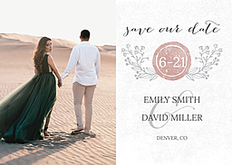 5x7 Greeting Card, Glossy, Blank Envelope with Nature Walk Save The Date design