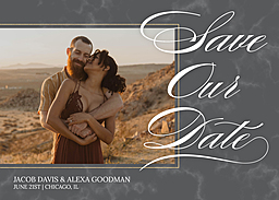 5x7 Greeting Card, Glossy, Blank Envelope with Our Own Story Save The Date design