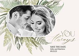 5x7 Greeting Card, Matte, Blank Envelope with Romantic View Save The Date design