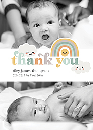 5x7 Greeting Card, Matte, Blank Envelope with Smile A While Thank You design