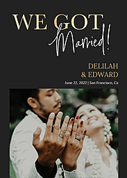 5x7 Greeting Card, Glossy, Blank Envelope with The Wait is Finally Over Announcement design