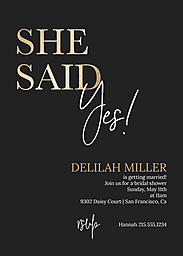 5x7 Greeting Card, Glossy, Blank Envelope with The Wait is Finally Over Bridal Shower design