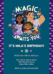 5x7 Greeting Card, Glossy, Blank Envelope with Disney Encanto Birthday Party Invitation design