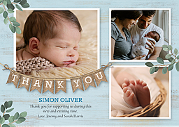 5x7 Greeting Card, Matte, Blank Envelope with Rustic Hello Baby Boy design