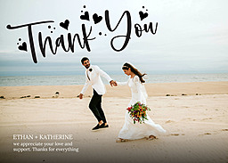 5x7 Greeting Card, Glossy, Blank Envelope with Calligraphic Gratitude design