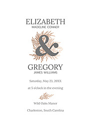 5x7 Greeting Card, Glossy, Blank Envelope with Grand Ampersand design