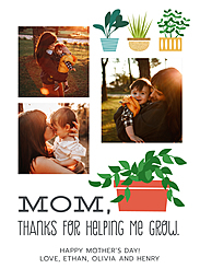 5x7 Cardstock, Blank Envelope with Growing Mom design