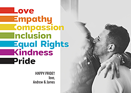 5x7 Greeting Card, Glossy, Blank Envelope with Rainbow Crew design