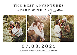 5x7 Greeting Card, Matte, Blank Envelope with Relationship Timeline Save the Date design