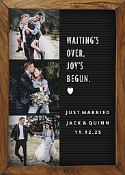 5x7 Greeting Card, Glossy, Blank Envelope with Rustic Letter Board Announcement design