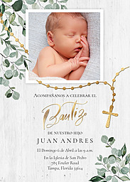 5x7 Greeting Card, Glossy, Blank Envelope with Bautizo Alegre design