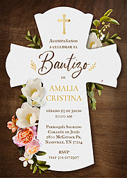 5x7 Greeting Card, Glossy, Blank Envelope with Floral Santa Cruz design