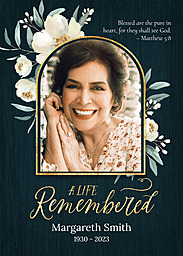 5x7 Greeting Card, Glossy, Blank Envelope with Life Remembered design