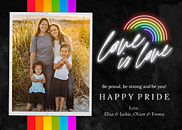 5x7 Greeting Card, Glossy, Blank Envelope with Love is Love design