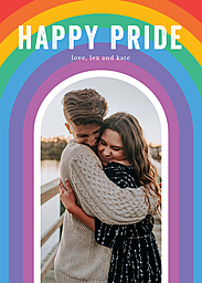 5x7 Greeting Card, Glossy, Blank Envelope with Rainbow Arch design