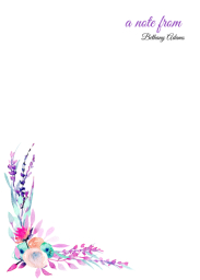 5x7 Cardstock, Blank Envelope with Bright Blooms design