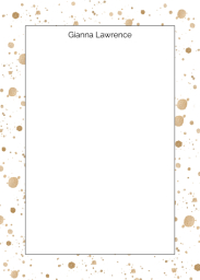 5x7 Cardstock, Blank Envelope with Gold Splatter design