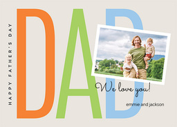 5x7 Greeting Card, Glossy, Blank Envelope with Big Dad design