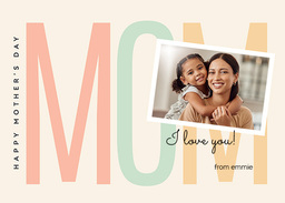 5x7 Cardstock, Blank Envelope with BigMom design