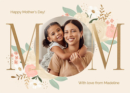 5x7 Cardstock, Blank Envelope with Flowers for Mom design