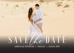 5x7 Greeting Card, Glossy, Blank Envelope with Forever and Always Save the Date design