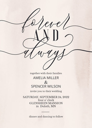 5x7 Greeting Card, Glossy, Blank Envelope with Forever and Always Wedding design