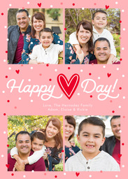 5x7 Greeting Card, Matte, Blank Envelope with Happy Hearts design