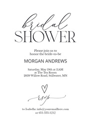 5x7 Greeting Card, Glossy, Blank Envelope with Modern Heart Bridal design