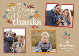 5x7 Greeting Card, Glossy, Blank Envelope with Always Give Thanks design