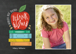 5x7 Greeting Card, Glossy, Blank Envelope with Best Teacher design