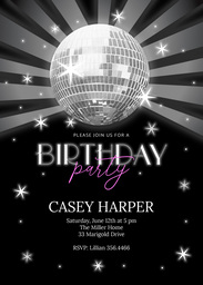 5x7 Greeting Card, Glossy, Blank Envelope with Disco Party design