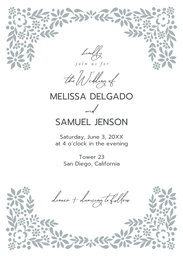 5x7 Greeting Card, Glossy, Blank Envelope with Flower Cluster design