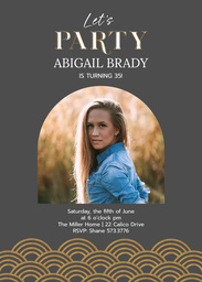 5x7 Greeting Card, Glossy, Blank Envelope with Let's Party design