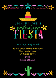 5x7 Greeting Card, Glossy, Blank Envelope with Summer Fiesta design