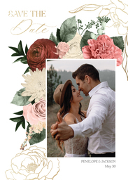 5x7 Cardstock, Blank Envelope with A Rose By No Other design