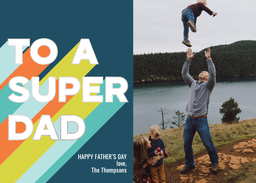 5x7 Greeting Card, Glossy, Blank Envelope with Awesome Man design