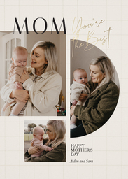 5x7 Cardstock, Blank Envelope with Mom Love of Our Lives design