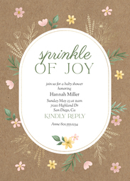 5x7 Greeting Card, Glossy, Blank Envelope with Rosy Cheeks Shower design