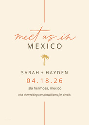 5x7 Greeting Card, Glossy, Blank Envelope with Destination Wedding Save the Date design