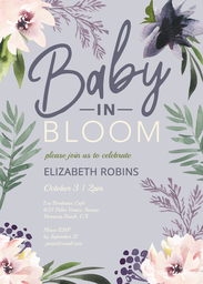 5x7 Greeting Card, Glossy, Blank Envelope with Baby In Bloom design