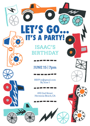 5x7 Greeting Card, Glossy, Blank Envelope with Let's Go Invite design